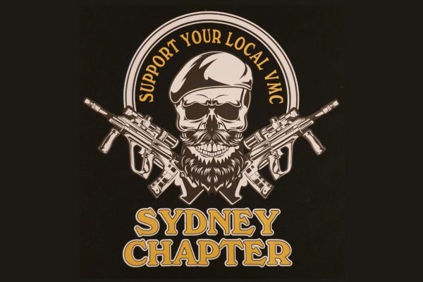 Support Your Local VMC Sydney Chapter black t-shirt with yellow design
